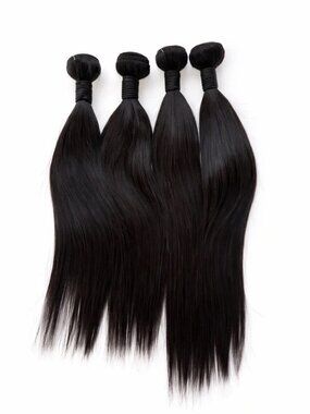 Human hair Blend Bundles Lot in Black Straight Hair 16in + 18 In | 4 Pcs Lot!